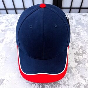 Magic Headwear Baseball Cap Navy Red‎ White Trim Cotton One Size Fits Most Men